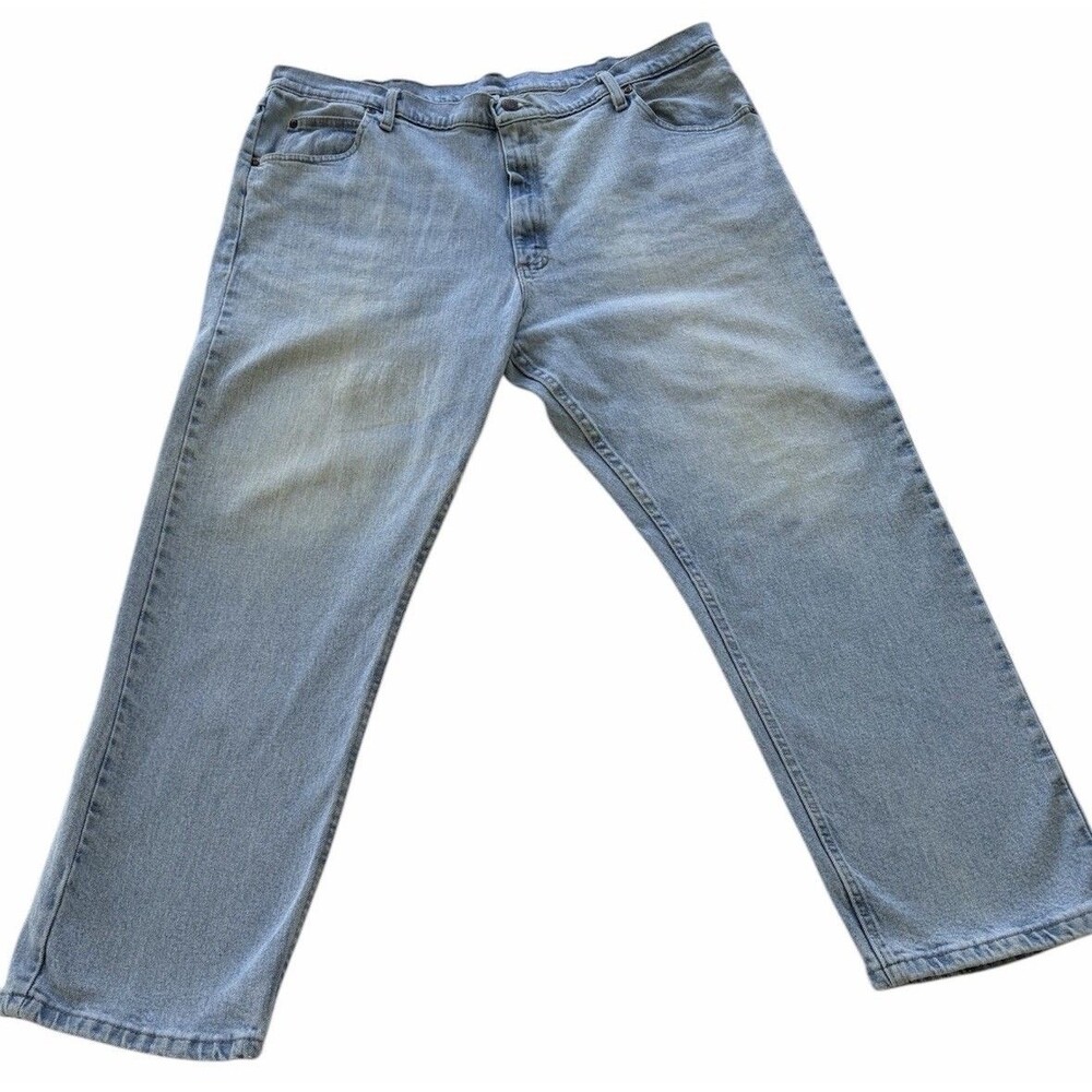 Vintage Wrangler Jeans Mens 42x30 Relaxed FitLight Wash Faded Denim 90s